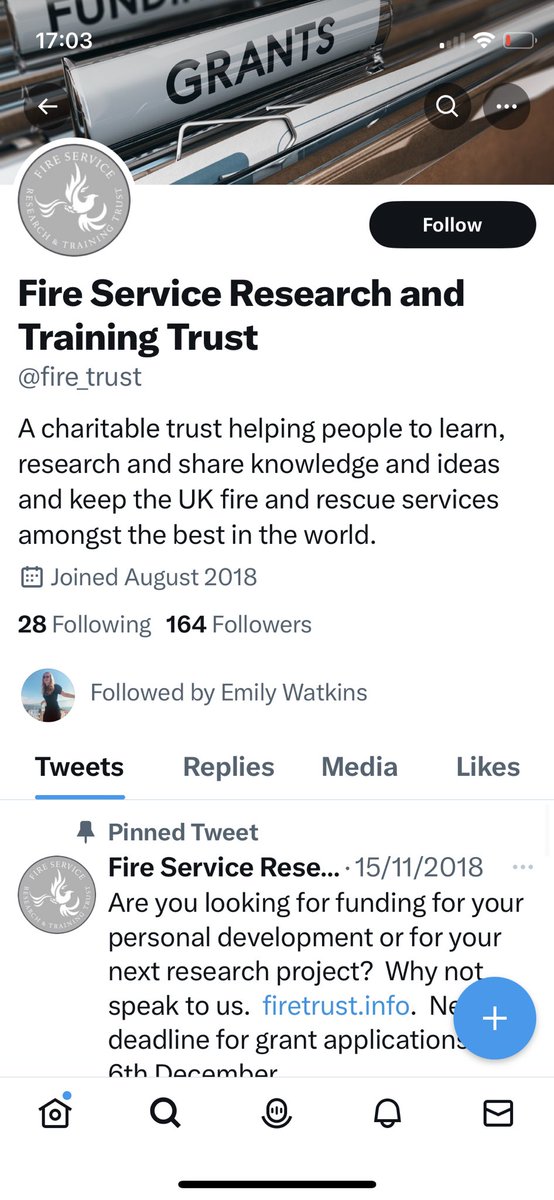 Open Q to those in the Twitterverse engaged in fire fighter/fire service research - is there a more recent iteration of the @fire_trust for project funding/grant applications? Seems to be an inactive account and @ASEP_Lincoln have some ideas we want to pursue. Thanks all 👍