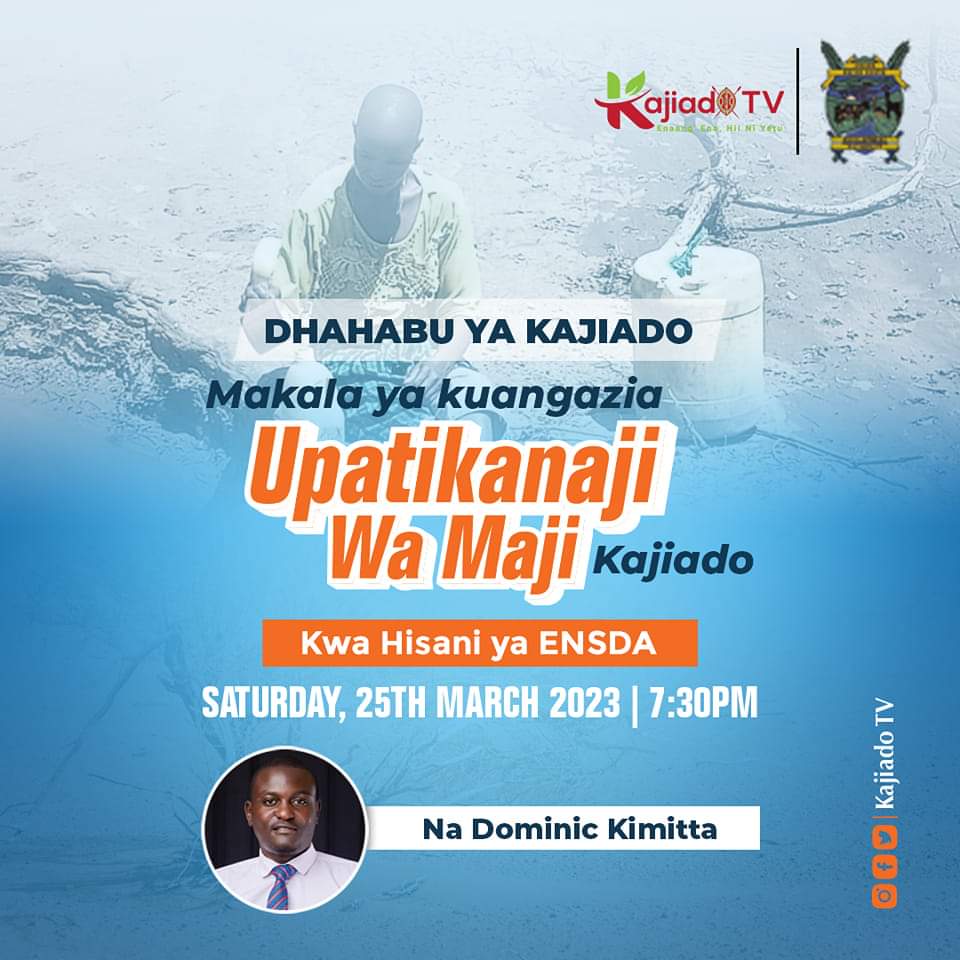 KajiadoTV's tweet photo. Siku ya Jumamosi saa Moja Unusu , Tunakuletea makala ya #DhahabuYaKajiado , Yatakayo angazia upatikanaji wa maji Kajiado.

Usikose. https://t.co/DDvDGW8VQQ