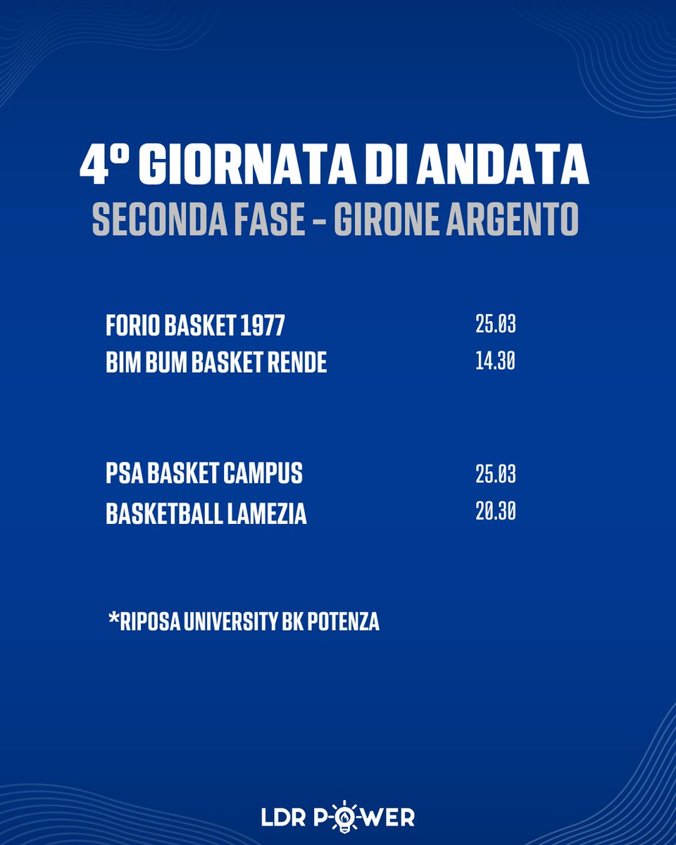 PowerBasketSa's tweet photo. 📆 4° GIORNATA DI ANDATA - SECONDA FASE.

Power Basket Salerno 🆚 One Team Basket Caserta
🗓 Domenica 26 marzo ore 18:30
🏟 PalaSilvestri, Viale Antonio de Biase (SA)
🔴 Live streaming

🏀 #PowerIsHere #PowerTeam #PowerForPower https://t.co/GyXI8ZtW2b
