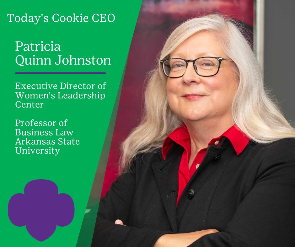 GS_Diamonds's tweet photo. Meet one of five Arkansas leaders who represent Today's Cookie CEOs, Patricia Quinn Johnston!
She serves as a strong example to young girls of the role Girl Scouts and its many programs can have in their future successes.
Read about Patricia 👇
https://t.co/MTZFwCuCjG https://t.co/Lzy721E57q