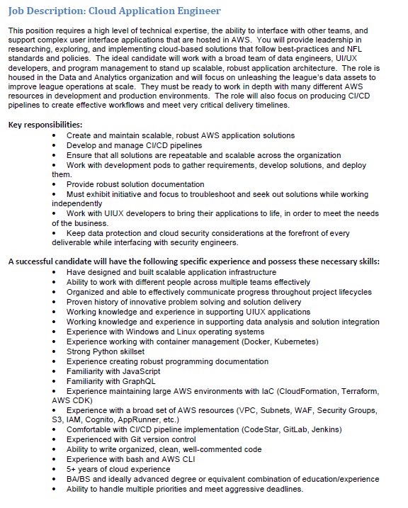anpatt7's tweet photo. ⚡️NFL Job Posting⚡️ - We're looking for a AWS/python Cloud Eng who is comfortable working autonomously and is highly proficient in written and verbal communication. This role is permanent remote and an indefinite contract. DM for more details. https://t.co/M37ixxsyaN