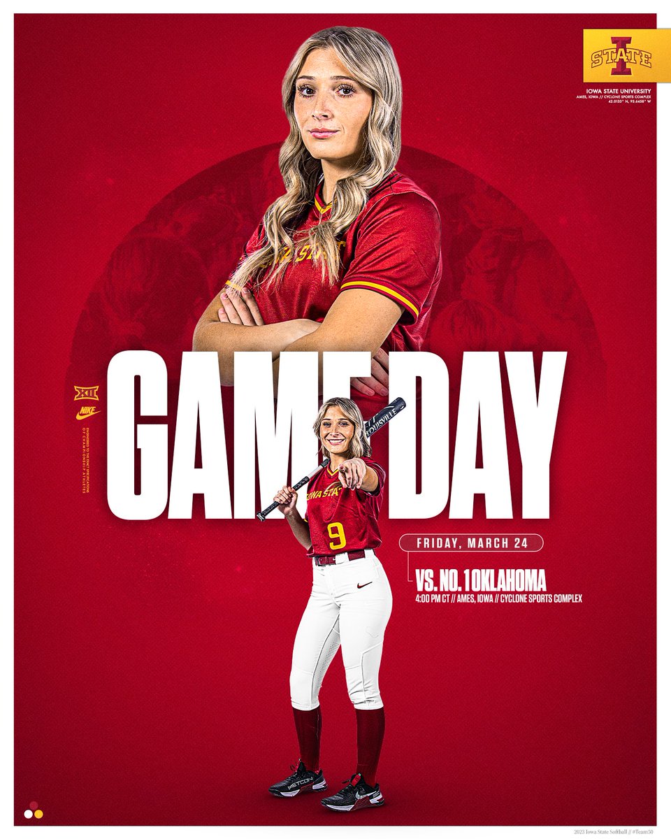 CycloneSB's tweet photo. 𝐇𝐎𝐌𝐄 𝐎𝐏𝐄𝐍𝐄𝐑!!!

🆚: #1 Oklahoma
⏰: 4 p.m. 
🏟️: Cyclone Sports Complex
🔗: https://t.co/ejSlJmzPCh

🌪️🥎🌪️ https://t.co/iCaqKe43U5