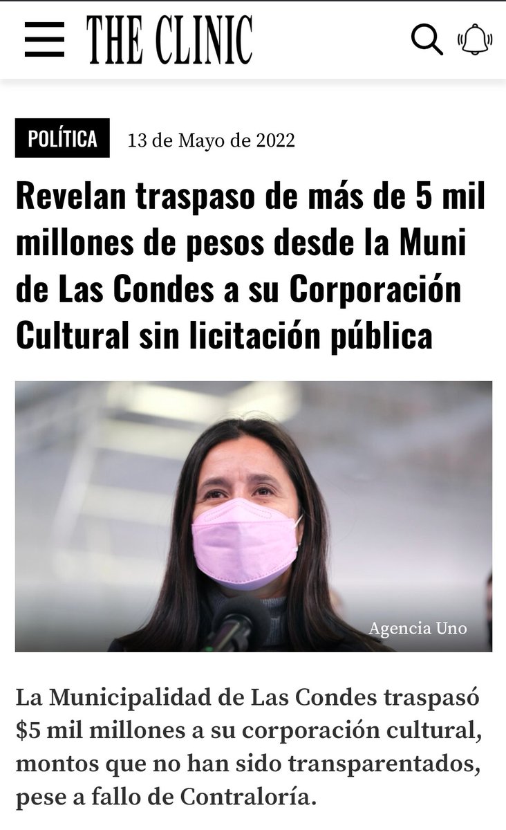 Aló <a href="/fiscaliaoriente/">Fiscalia Oriente</a> por qué aún no realizado una investigación de los más de $5.000 millones que fueron traspasados desde <a href="/Muni_LasCondes/">Las Condes</a> hacia Corporación Cultural sin licitación pública y que según <a href="/a_transparente/">Fundación América Transparente</a> aún no han sido transparentados pese a fallo de <a href="/Contraloriacl/">Contraloría</a>