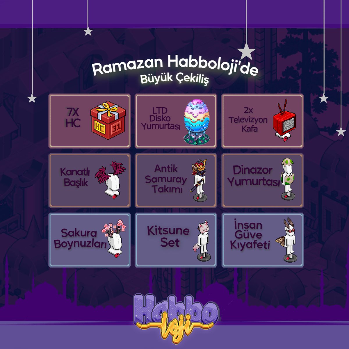 Habboloji's tweet photo. Ramazana Özel Çekiliş! 🥳

11 Ayın Sultanı Ramazan ayınızı kutlarız. Sevdiklerinizle huzurlu ve mutlu günler geçirmeniz dileğiyle... 💖 

Katılım Şartları;

▶️ https://t.co/jmtPzTYXcQ 'a üye ol,
✨ Twitter hesabımızı takip et,
♻️ Bu gönderiyi beğen ve RT'le,
👫 3 kişiyi etiketle. https://t.co/Zcv999nFc2