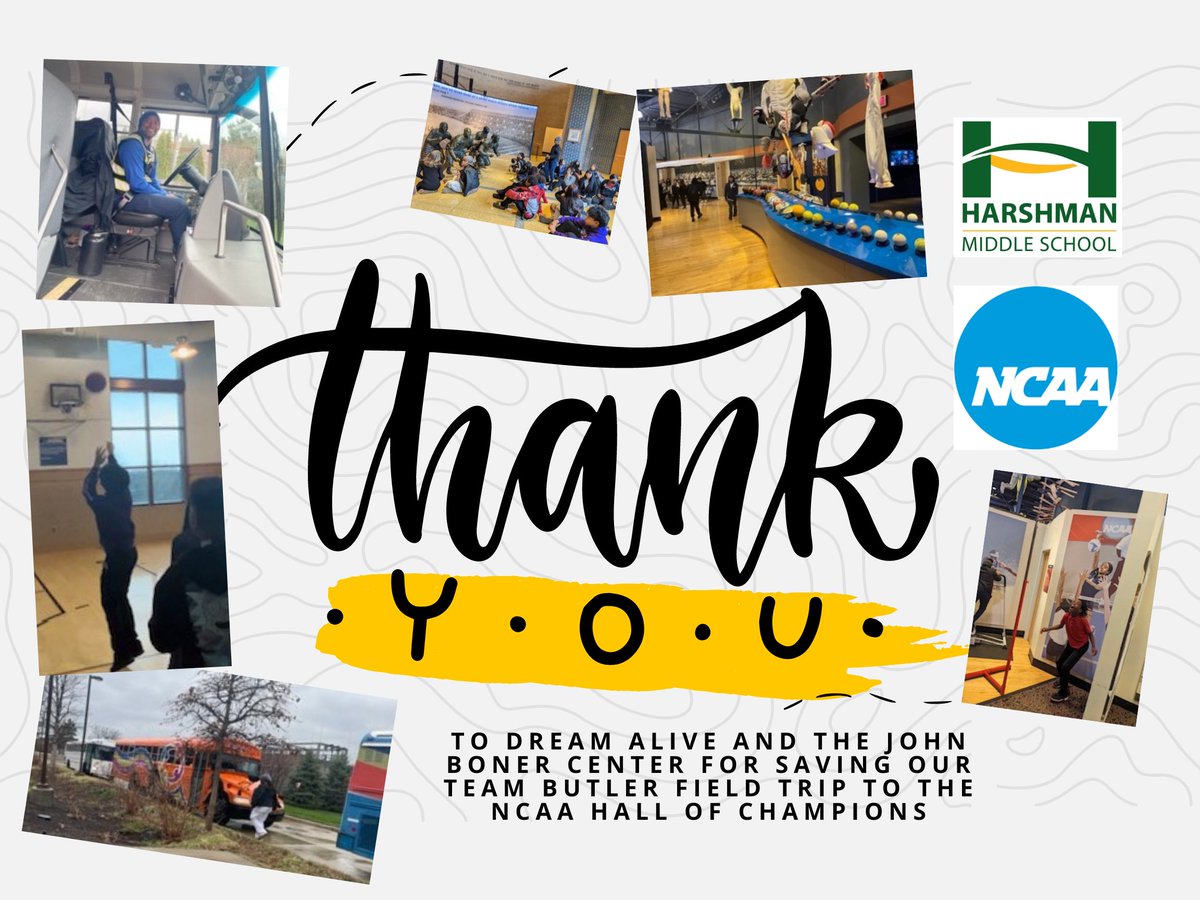 We are so grateful to our community partners @DREAMaliveinc and @BFLCenter for providing transportation for our field trip. Our Team Butler 7th graders had a great time visiting @NCAA Hall of Champions.