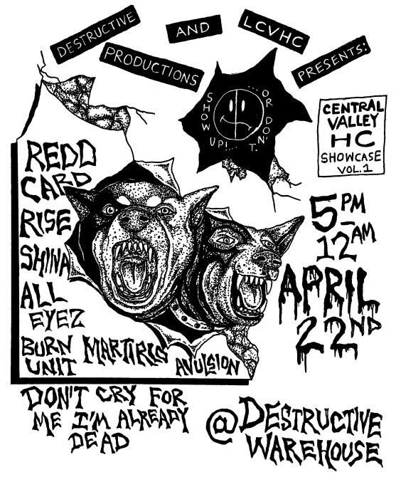 Got a few shows that are still tba but April is looking real groovy know what I’m sayin? 💎💎💎

4/1 Palmdale w/ <a href="/wifisfuneral/">Wifisfuneral</a> 
4/14 Tehachapi w/ <a href="/illcommunicati1/">B.D.R of Tehachapi</a> 
4/21 Hesperia w/TSOL
4/22 Fresno w/ <a href="/AllEyezHC/">All Eyez HC</a> <a href="/REDDCARDCA/">REDD CARD</a> <a href="/RiseHC/">RISE</a>