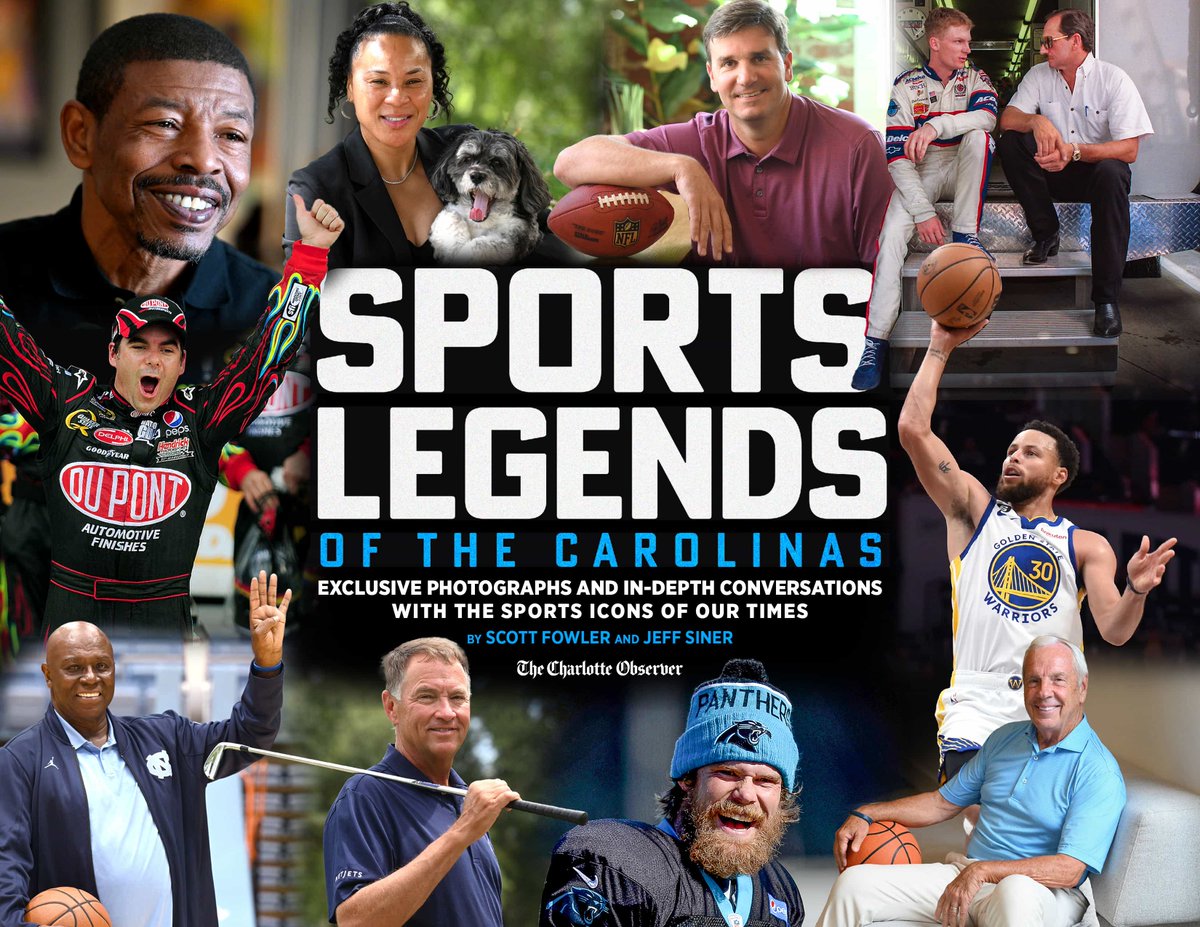 Thrilled to announce that the "Sports Legends of the Carolinas" project <a href="/jsiner/">Jeff Siner</a> and I have been doing for <a href="/theobserver/">The Charlotte Observer</a> will now be turrned into a coffee table book that publishes in Fall 2023! 
Check out the cover. For more info or to pre-order at 20% off: SportsLegendsBook.com