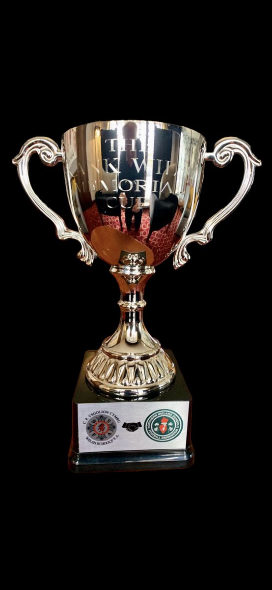 NISchoolsFA's tweet photo. Tonight’s Centenary Shield match against Wales will be played for The Frank Wilson Memorial Cup. A fitting tribute to Frankie’s relationship with @WelshSchoolsFA in honour of his memory and the legacy he left. The trophy will be contested for on an annual basis. https://t.co/zKrnVG3Tr8