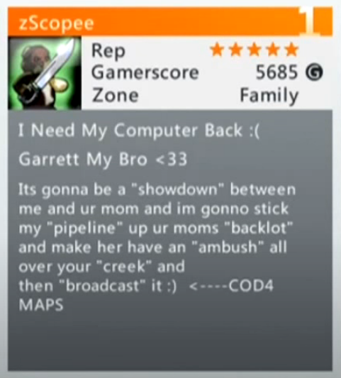 FaZeScope's tweet photo. Apologies if u saw my Xbox profile back in 2010 https://t.co/IEb0PCicMn