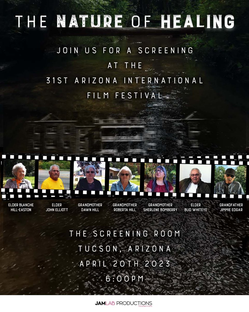 JamlabP's tweet photo. The Nature of Healing will be screening at the 31st Arizona International Film Festival on April 20th at The Screening Room in Tucson, Arizona!β¨π₯ @AZFilmFest
.
#TheNatureofHealing
#JamLabProductions
#Documentary
#AzIFF31
#ResidentialSchools
#Survivors https://t.co/ezzCu7HKgB