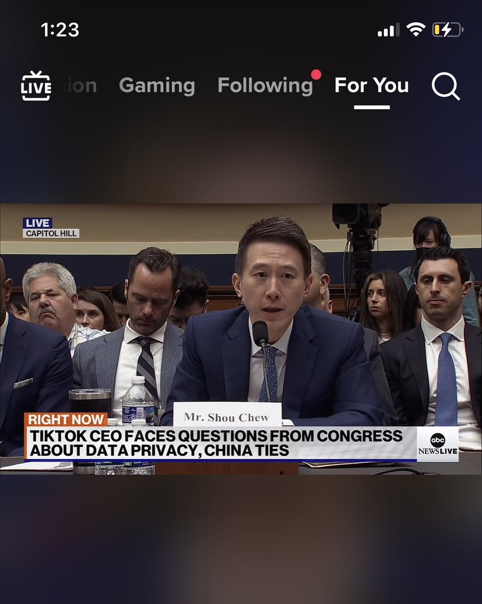Kantrowitz's tweet photo. TikTok’s destructive algorithm recommending you watch its CEO flail before congress https://t.co/x9Y3HLO0N2