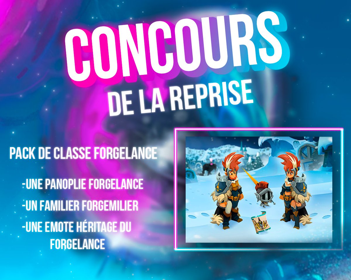 BestOfDofus's tweet photo. Salut tous le monde !

Pour fêter la reprise des best-of, je vous fait gagner un pack de classe Forgelance !

RT + Follow @BestOfDofus
Tirage au sort dimanche 26/03 à 18h00 https://t.co/QRKnyFQAL8