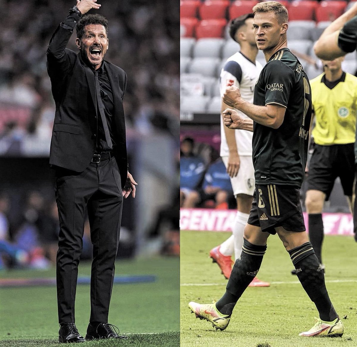 FrankKhalidUK's tweet photo. Diego Simeone: "When you go to Bayern, you have no other choice but to win. Have you seen how Bayern plays? They come at you and will only score goals. They never lose. They have someone like Kimmich, the last time he lost the ball was when he gave it to his son to play with him. https://t.co/7rn2jfalw6