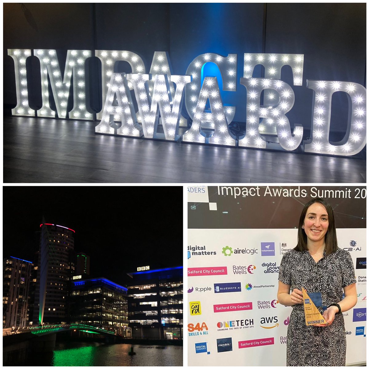 BeccaHume's tweet photo. Fantastic event in Manchester last night at @DigiLeaders Impact Awards Summit and overwhelmed to have been presented with the Woman of Impact 2023 award. 

Great conversations had in the room and many connections made. 

#DigitalLeaders #DigiLeaders #DL23 #UKTech https://t.co/HhjDK076gJ