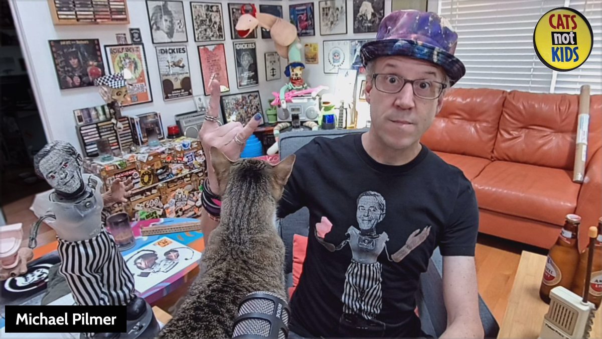 LIVE Tonite Thur 7pm EST: My weekly YouTube livestream. Sporting my new SUPERCHAT CHARLIE tee. They just went up for presale yesterday! (Get 'em at michaelpilmer.bigcartel.com). We talk music &amp; stuff. Join me onscreen for a drink &amp; a chat, if u like! SEE AT YOUTUBE.COM/MPILMER