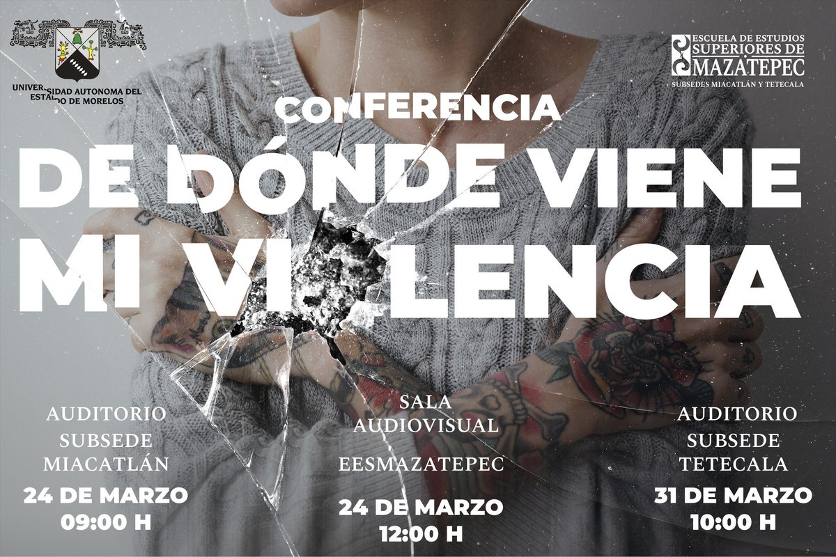UAEMMazatepec's tweet photo. Conferencia

DE DONDE VIENE MI VIOLENCIA

enlace de registro: https://t.co/GfPpupFPXm https://t.co/SuNvq0zl8R