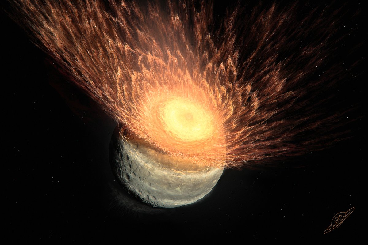 VitkusJustinas's tweet image. Just finished my interpretation of #Vesta's south pole impact that formed Rheasilvia crater. Before impact older Veneneia crater can be seen.