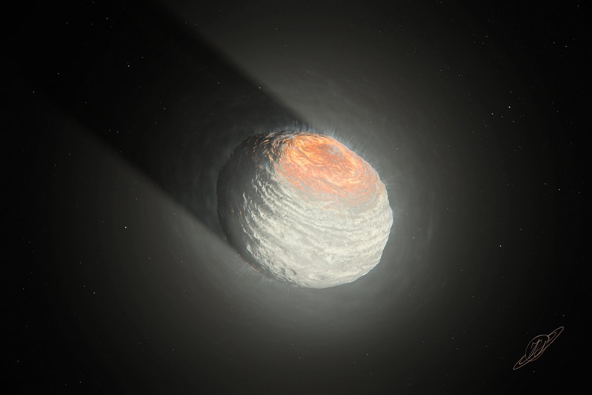 VitkusJustinas's tweet image. Just finished my interpretation of #Vesta's south pole impact that formed Rheasilvia crater. Before impact older Veneneia crater can be seen.