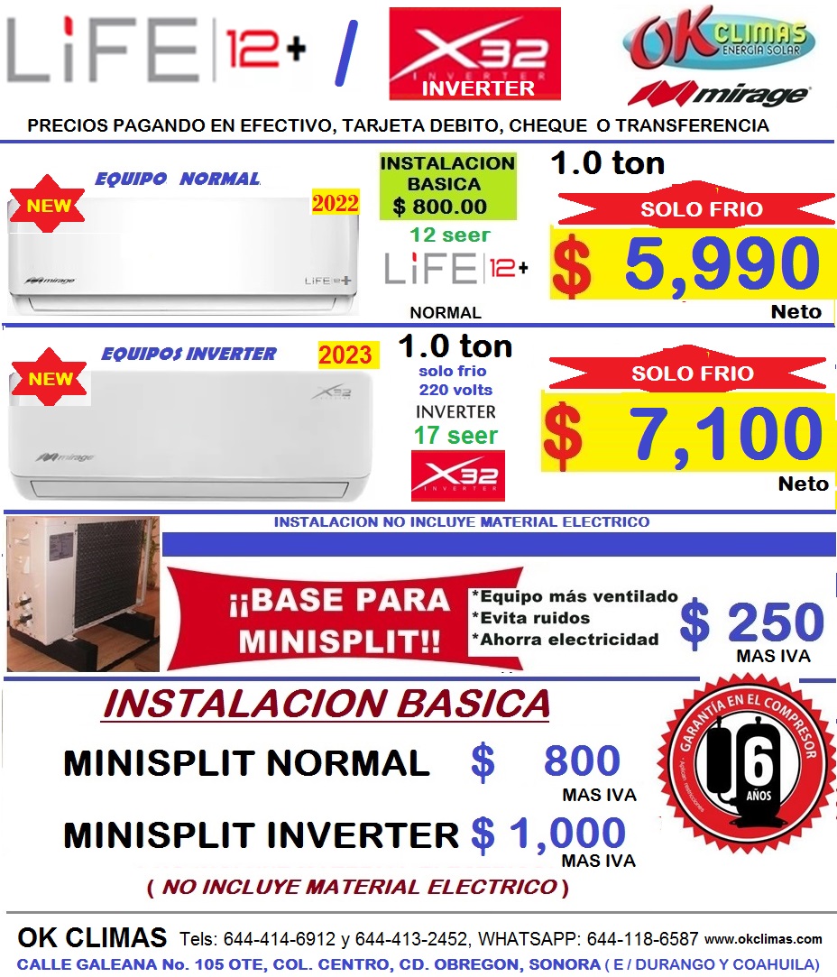 okclimas's tweet photo. OFERTAS EN MINISPLIT https://t.co/H9aZmdtGxe