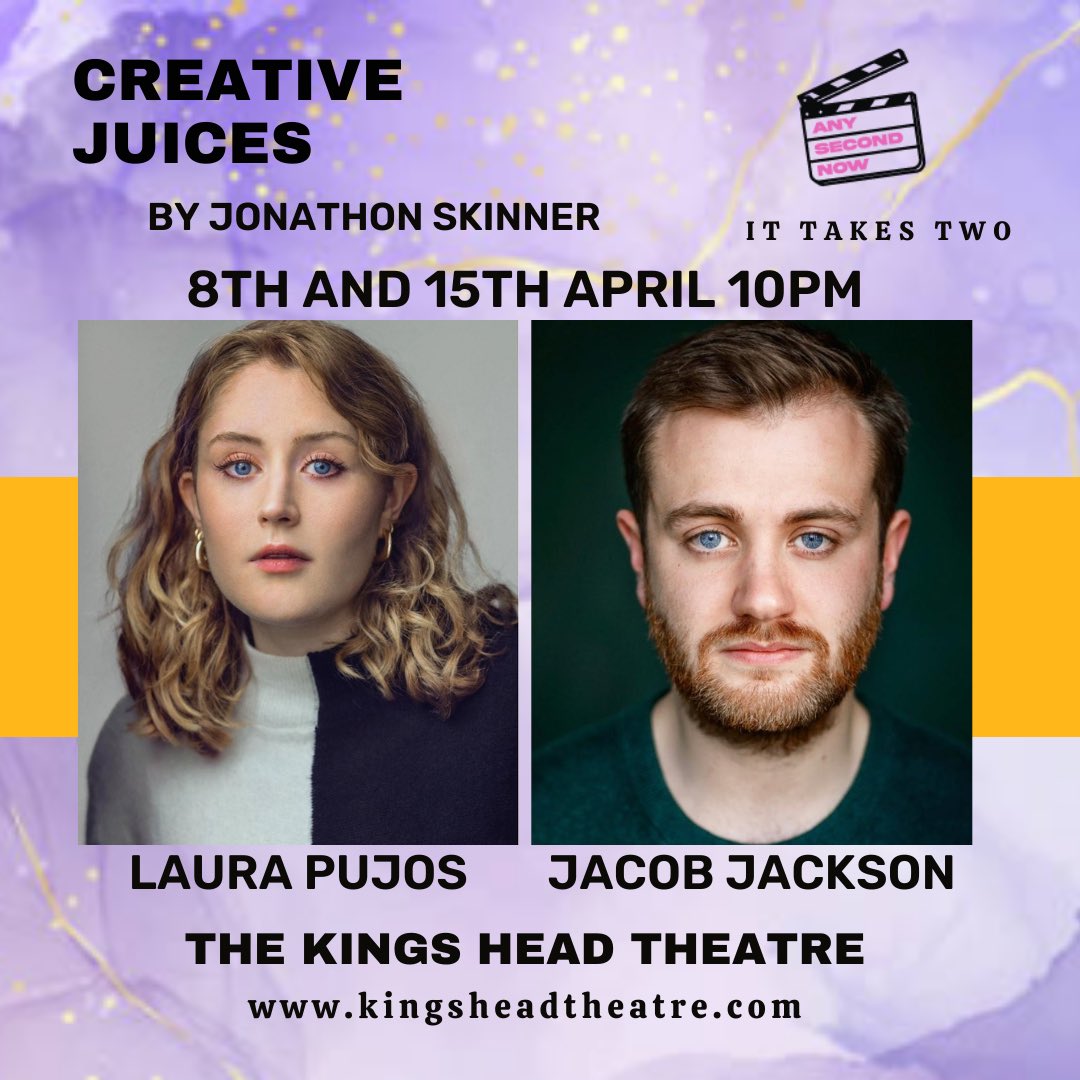 Introducing our cast, as part of The Sight Unseen Season: 

Creative Juices by Jonathon Skinner

Cast:
Catherine - Laura Pujos
Ambrose - Jacob Jackson

Catch them in action on the 8th and 15th April <a href="/KingsHeadThtr/">King's Head Theatre</a> 

🎭 Sat | 10PM
kingsheadtheatre.com/whats-on/it-ta…

#theatre #london #stage