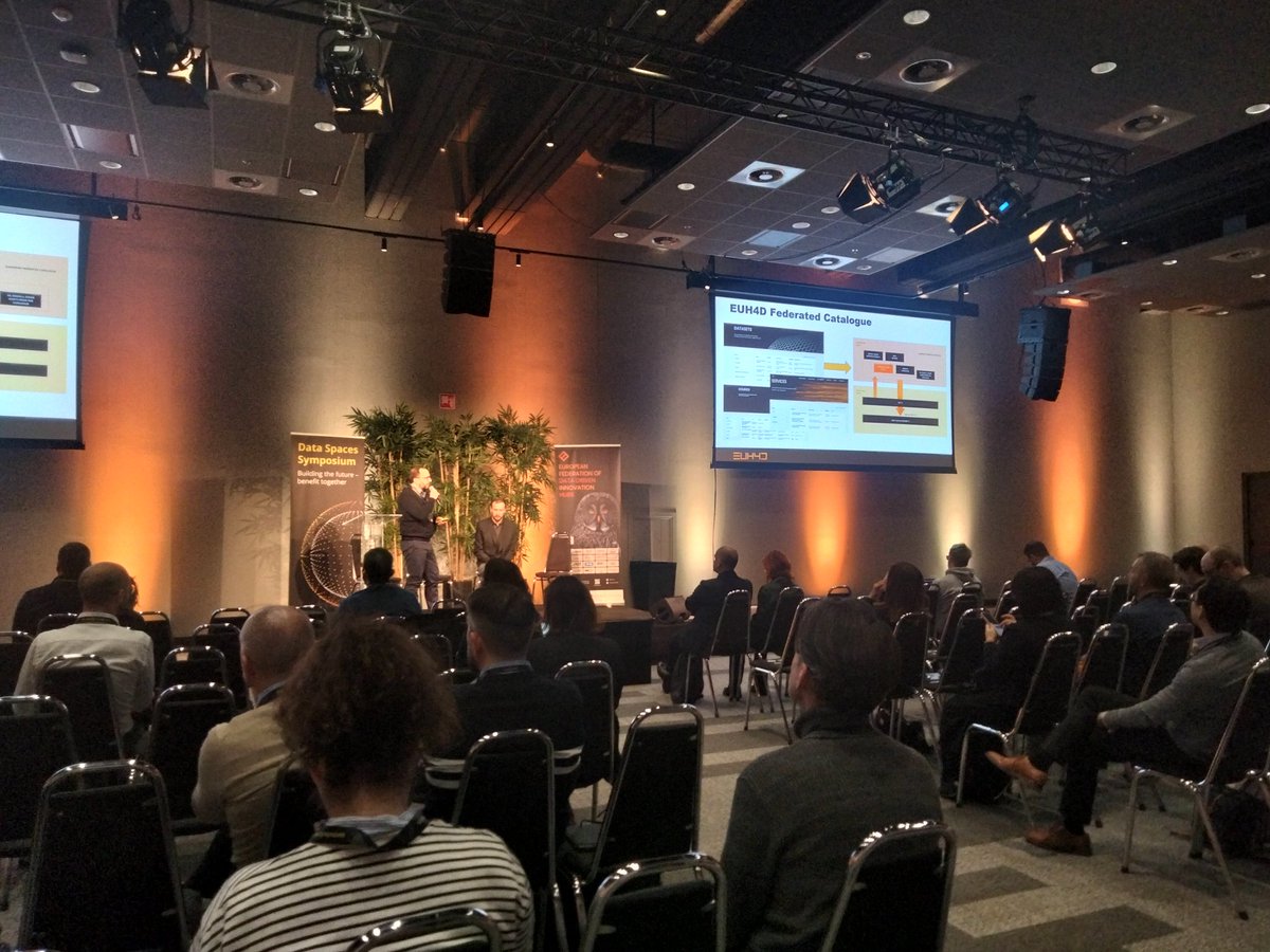 LiliBeltranB's tweet image. During the #dataforum2023 was highlighted the importance of interoperability and the @EuHubs4 catalogue as a solution to easily exchange data in a trusted manner. All our EUH4D experience federeting assets was addressed. 
@EGI_eInfra @ids_association
@ITI_TIC @TeraLab_DIH