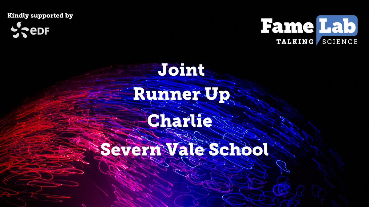 cheltfestivals's tweet photo. Congratulations to joint runner up Charlie from @7valeschool 👏🏼

#FameLab https://t.co/jfxBaAhlKo