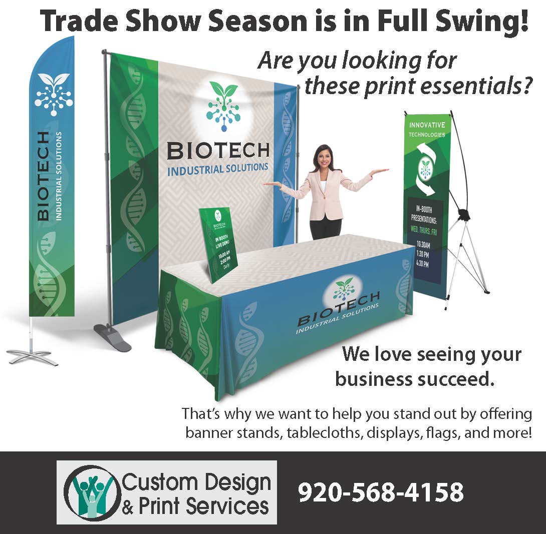 OIPrintNPack's tweet photo. Are you ready for your next "trade show?" Email printshop@oppinc.com or call 920.568.4158 to order banners, tablecloths, displays, flags, and more! Visit our website at https://t.co/uwGAqpwB7K to learn more. https://t.co/hGDsksxoNq