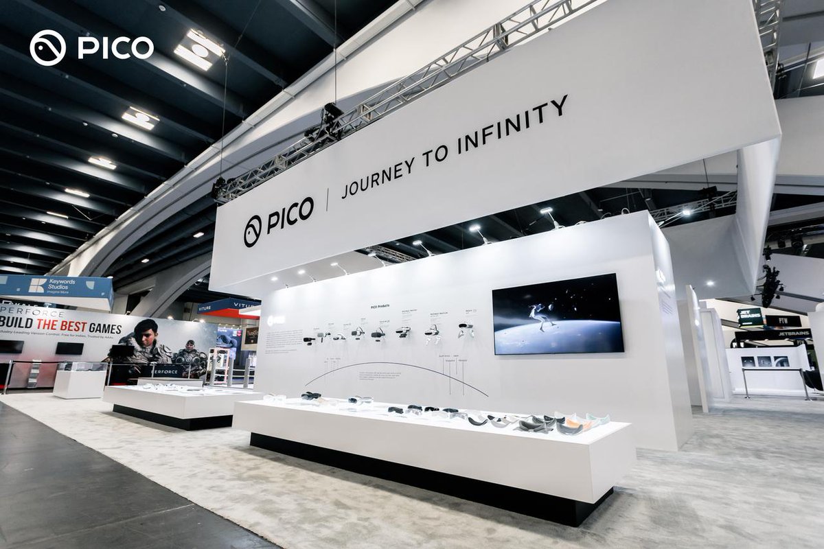 PICOXR's tweet photo. #PICO at #GDC23 is gonna be hard to miss but ICYMI, here's the full view of what you'll be experiencing at GDC! Come say Hi, we won't bite! #PICO4 #VirtualReality #VR #GDC23 #JourneytoInfinity https://t.co/Lh0aKNIatI