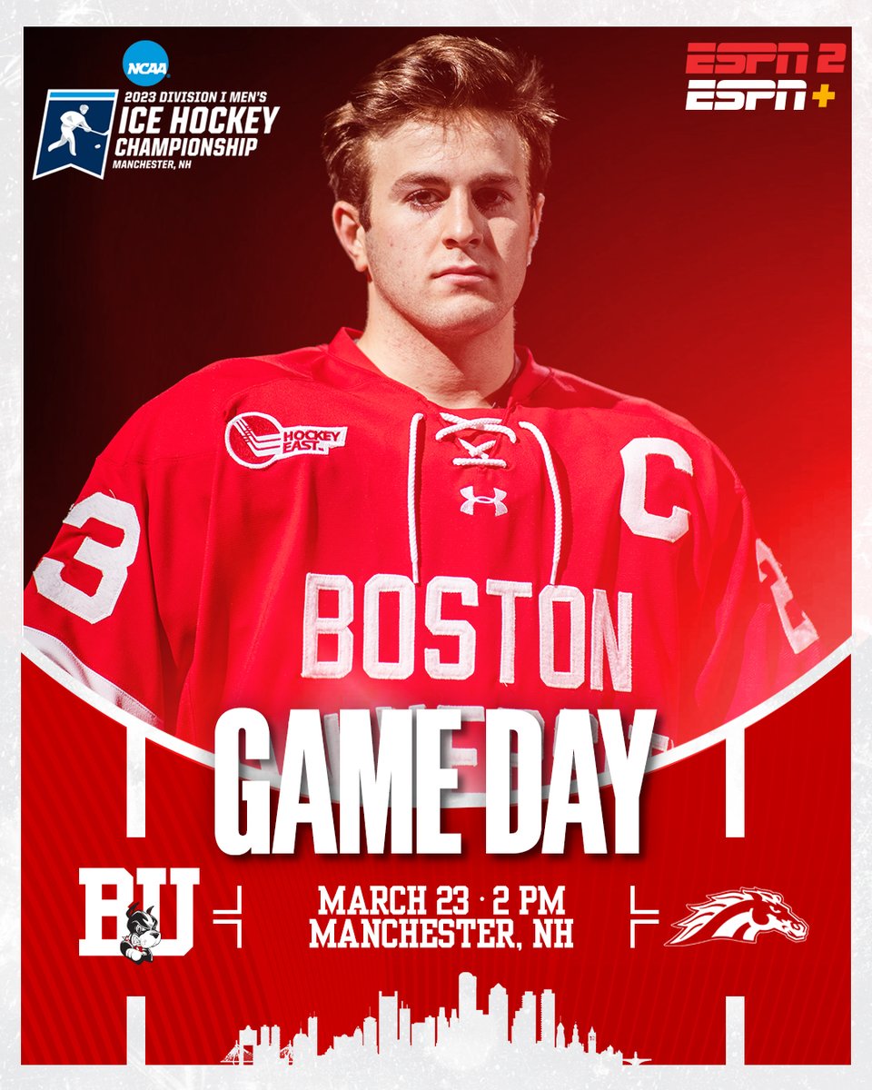 TerrierHockey's tweet photo. The journey to Tampa begins today in Manchester.

🆚: Western Michigan
🕑: 2 p.m.
🎟: https://t.co/YaJCs3SCRe
📺: @ESPN 2
💻: https://t.co/SWU2jAeUwQ (ESPN+)
📊: https://t.co/Wdevlkvqec
📻: https://t.co/rNKM3Opxv8 https://t.co/4DGssYNSmi