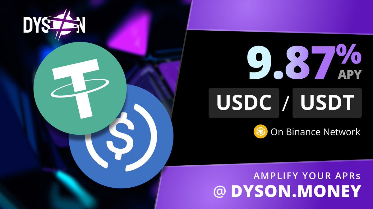 dyson_money's tweet image. Dyson is moving to #Binance! 

Our first product is our very own @ThenaFi_ USDC / USDT vault. 

Try it out! 👇
app.dyson.money