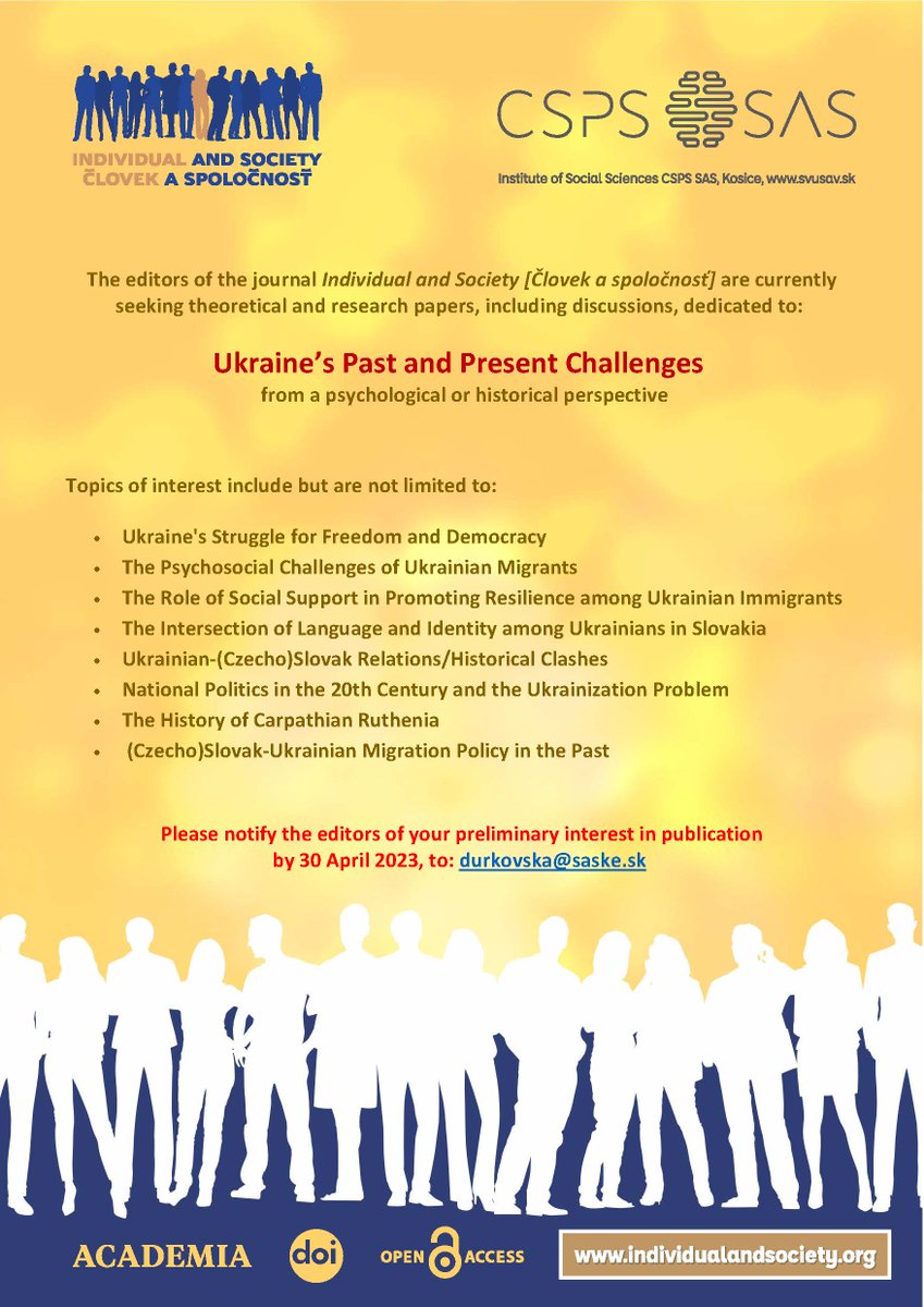 CfP for Ukraine topics below. This is an impressive journal doing good work.