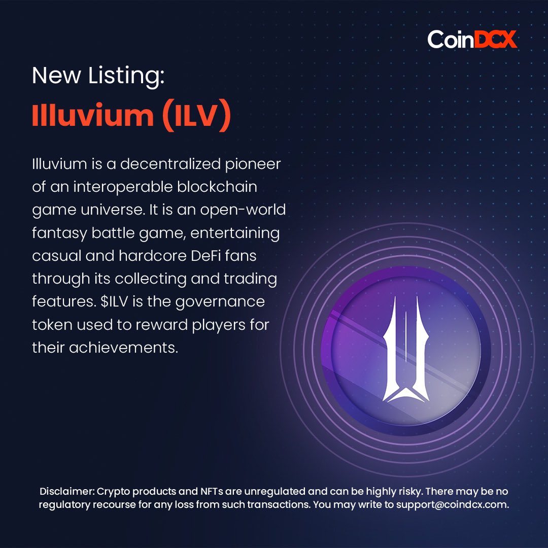 CoinDCX's tweet photo. Double Crypto Dhamaka! ๐ฅ
This week we have listed $GAS (@Neo_Blockchain) & $ILV (@illuviumio) on the CoinDCX app for you to start trading! ๐๐๐
#CoinDCXListing
Which one are you trading first let us know in the comments!
#TryCrypto #CoinDCX https://t.co/ePET2D2Wza