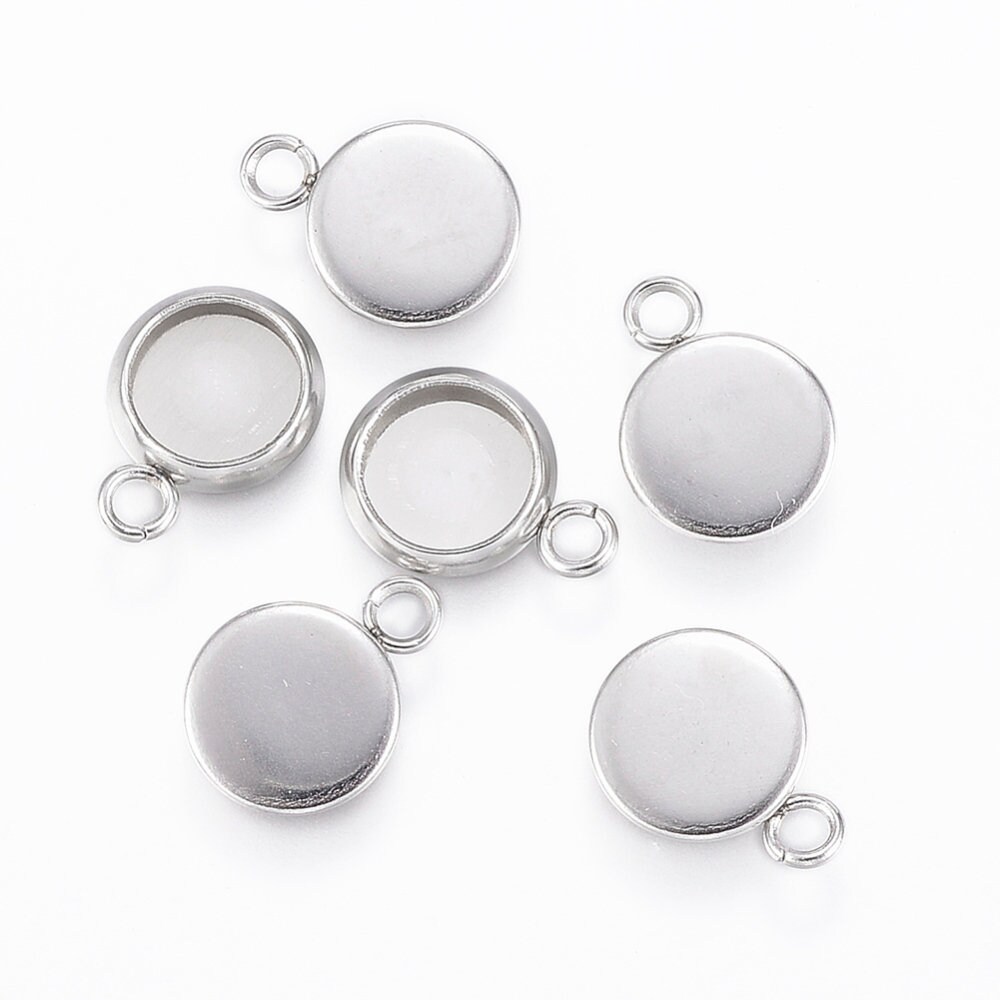 Stainless Steel Cabochon Settings Fits 12mm Cabs tuppu.net/940d453d #handmadejewelry #Etsy #craft supplies #stampingsupplies #Jewelrysupplies #cabochons #charms #letterbeads #VickysJewelrySupply #Beads #AntiqueSilverTone