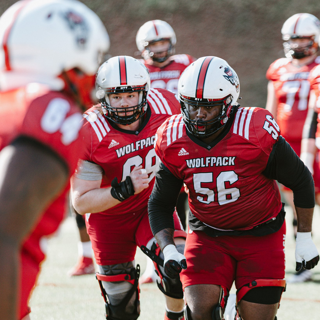 SafrSports's tweet photo. NC State spring camps are open! The Wolfpack has been protecting their players with #SAFRProtech helmet covers for five years. Play hard and stay safe! #SaferThroughScience 
@PackFootball @ballout_jordo https://t.co/UvPava0qbX