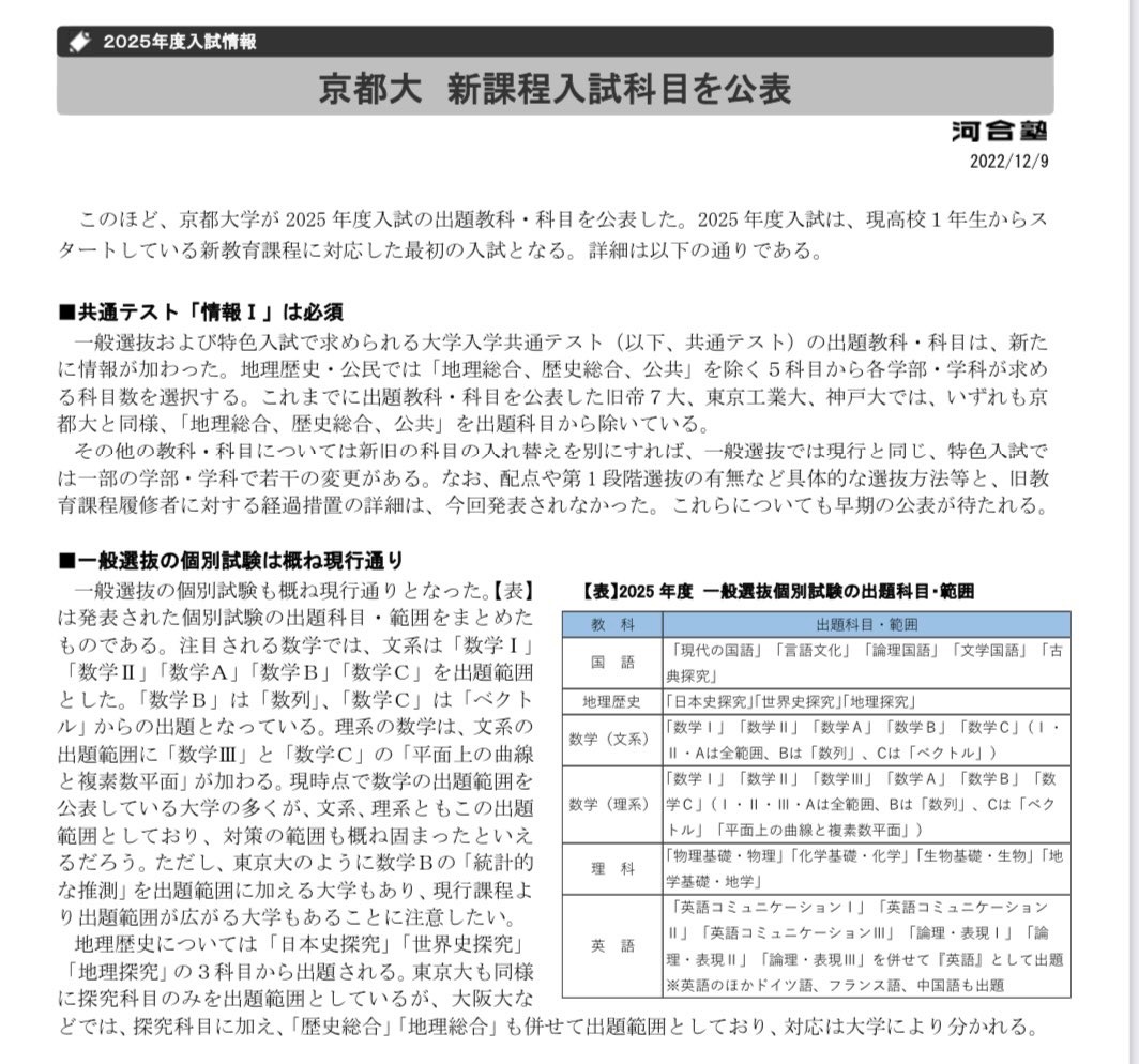mathMedical926's tweet photo. 統計推測、数学と人間の活動(整数)を課す大学と課さない大学まとめ

東京大学は統計的な推測、整数を課しますが京都大学は統計推測を課さないようです。 https://t.co/r41zqDriwH