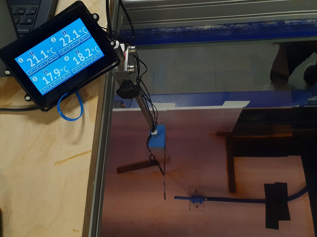 SimoneMichele84's tweet photo. Ongoing experimental campaign to analyse thermal plumes in water waves and currents. Stay tuned! 🌡️ @PlymUni @COAST_UoP https://t.co/4fpL5EdEoX