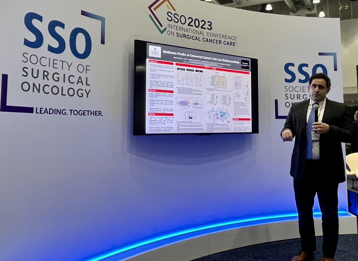 Matthew Kalady (@mattkaladymd) on Twitter photo Dr. <a href="/RamiJamesAoun/">Rami James Aoun</a> presenting novel multiomic data to shed light on rectal cancer response to radiation <a href="/SocSurgOnc/">Society of Surgical Oncology</a> 2023 <a href="/OSUCCC_James/">The James</a> <a href="/OhioStateSurg/">Ohio State Wexner Medical Center Surgery Dept.</a> Dr. <a href="/RamiJamesAoun/">Rami James Aoun</a> presenting novel multiomic data to shed light on rectal cancer response to radiation <a href="/SocSurgOnc/">Society of Surgical Oncology</a> 2023 <a href="/OSUCCC_James/">The James</a> <a href="/OhioStateSurg/">Ohio State Wexner Medical Center Surgery Dept.</a>