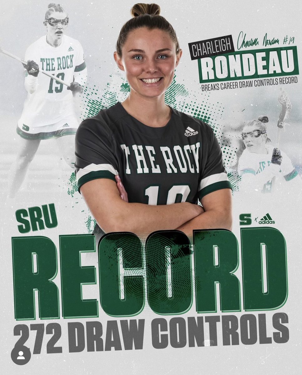 SRUwlax's tweet photo. ICYMI: Record alert ‼️ 

Charleigh Rondeau breaks the SRU career draw control record! Congratulations Chuck! https://t.co/3vO9grtTVn