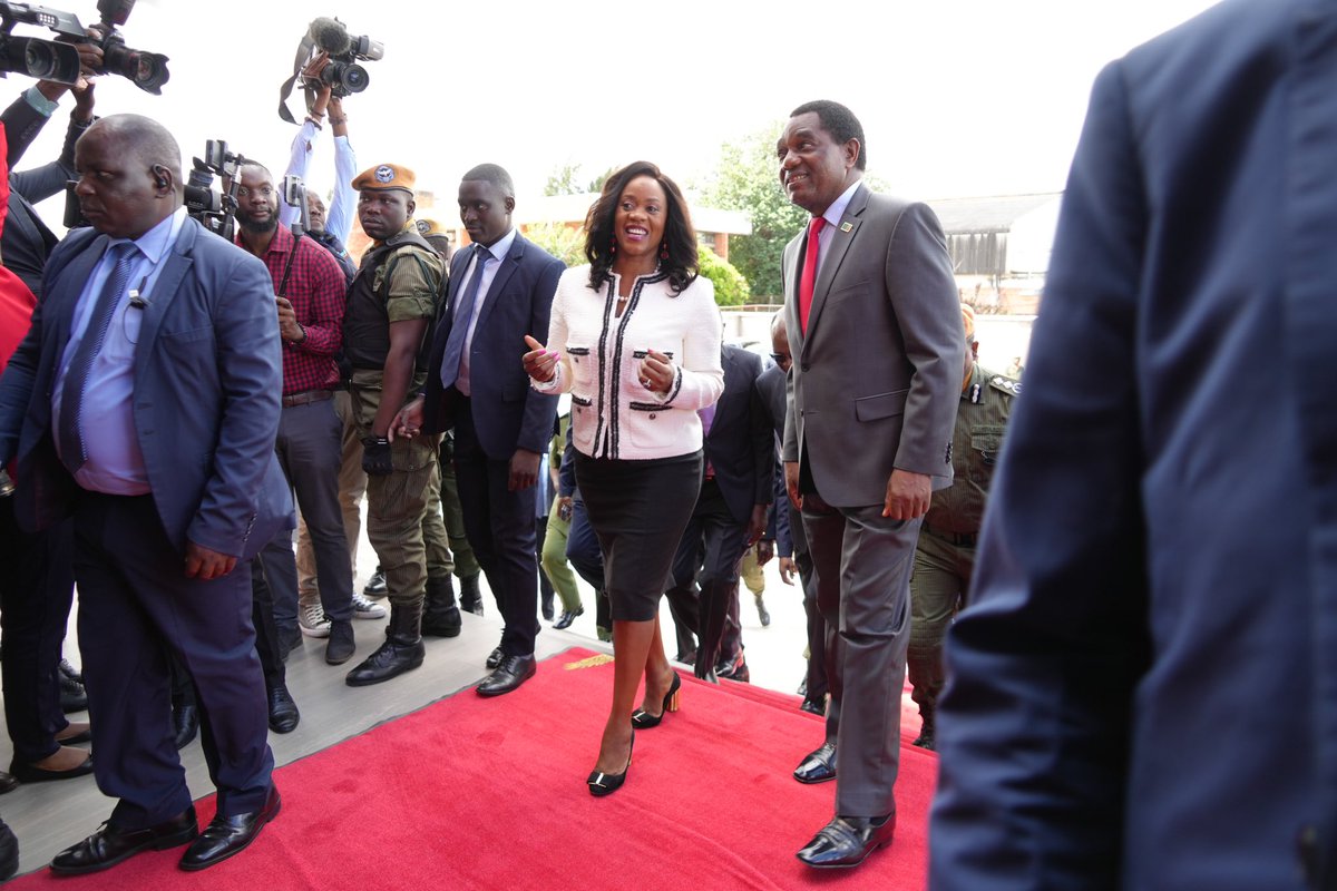 HHichilema's tweet photo. Officially opened the new @AbsaZambia head office in Lusaka. We urged ABSA Bank to consider easing access to finance for citizens like marketeers and farmers working day &amp; night to improve their livelihoods. This is in line with our vision to empower our people. #Zambia https://t.co/uIcdiITmqN