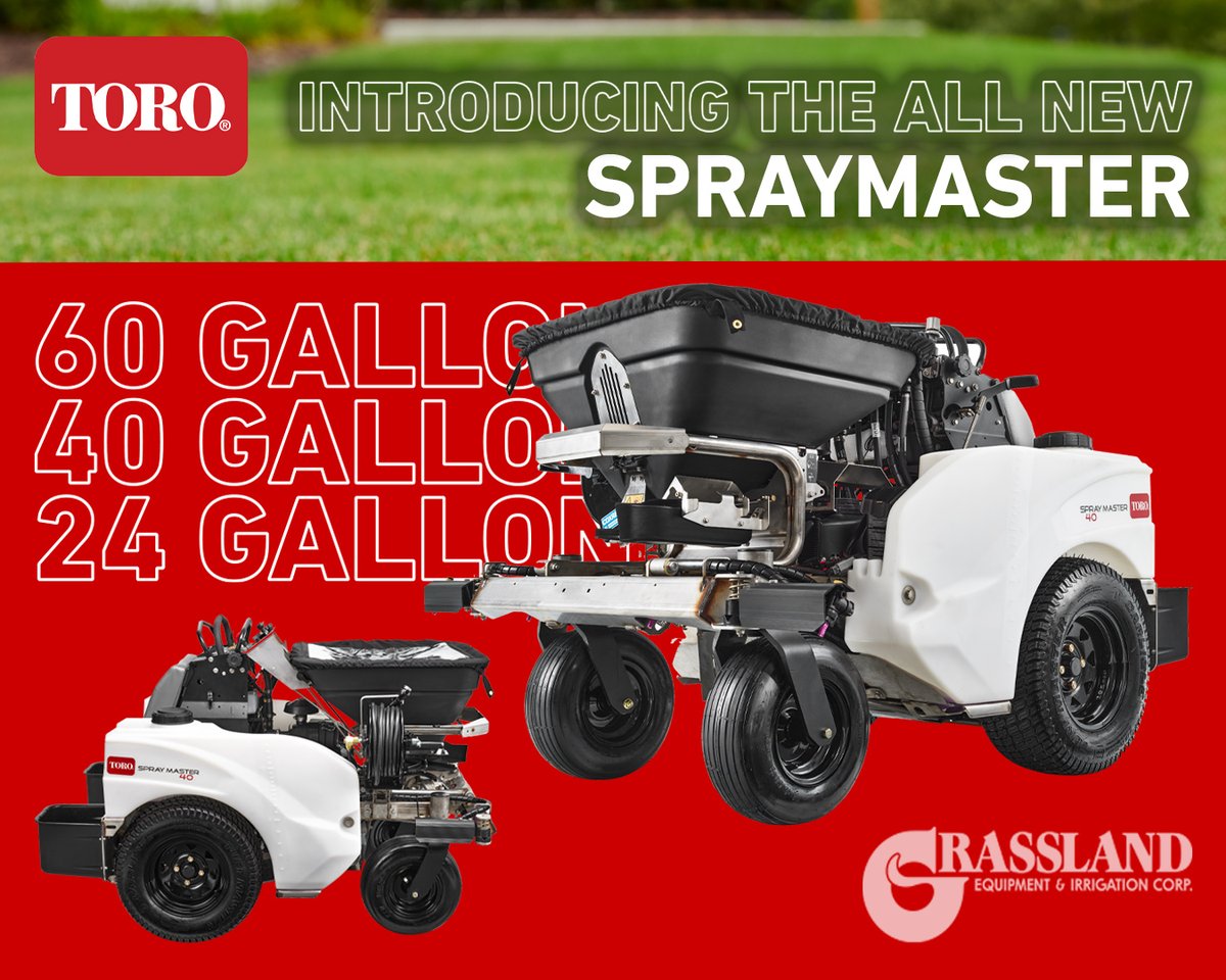 GrasslandCorp's tweet photo. The @TheToroCompany SprayMaster lineup has been redesigned for 2023. Available in three models, 24, 40, & 60 gallon models, you can choose which one best fits your application.
#grassland #grasslandequipment #toro #spraymaster https://t.co/F2tSephCAI