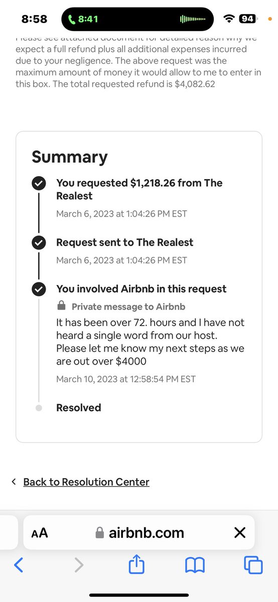 amaple89's tweet photo. @Airbnb @AirbnbHelp still no call back regarding my unresolved issue. https://t.co/L31UJKNo1h