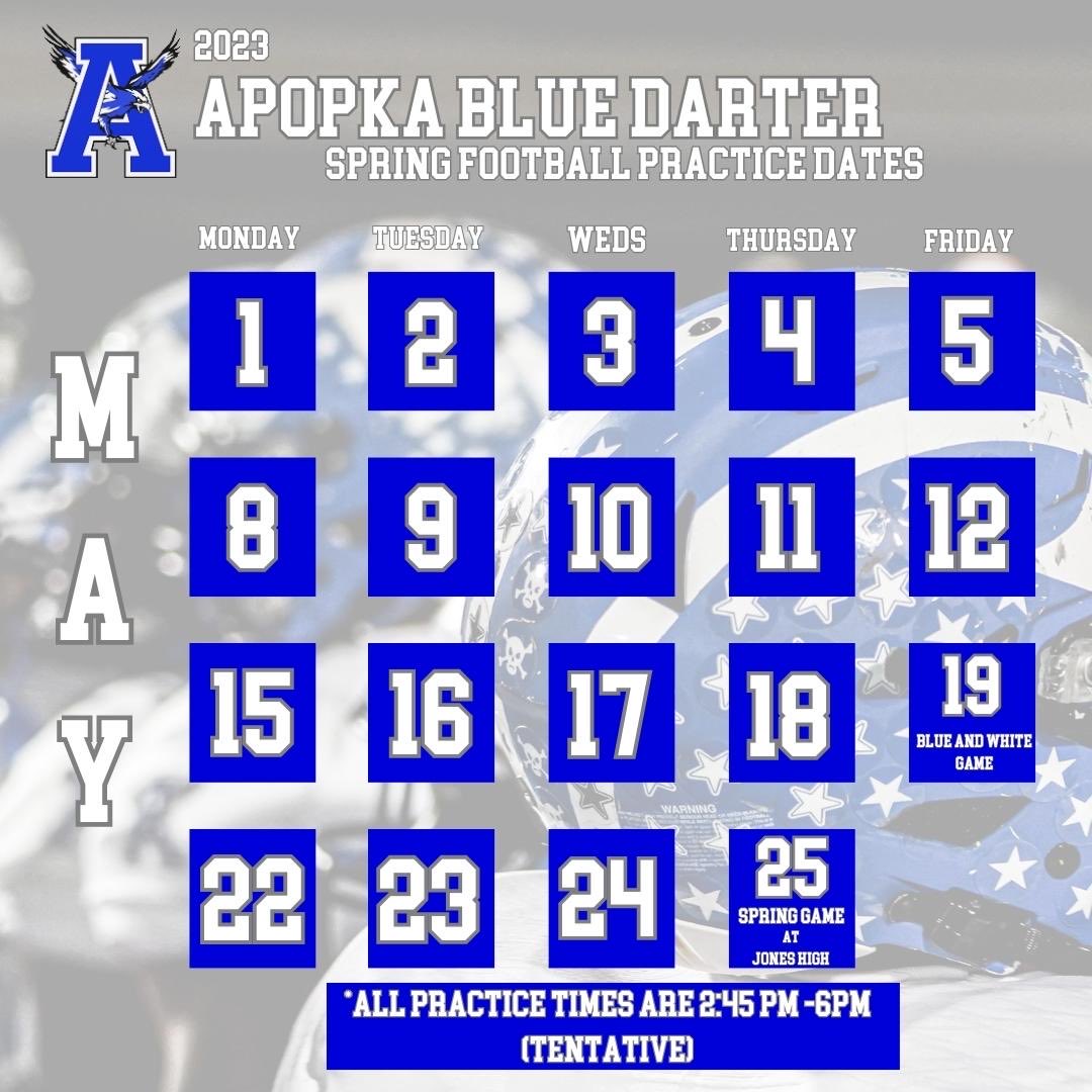 ApopkaFootball's tweet photo. Come Visit us this Spring at APK ⁦#RecruitAPK #HokaHey #SpringFootball #GoDarters https://t.co/8j3poxSMKv