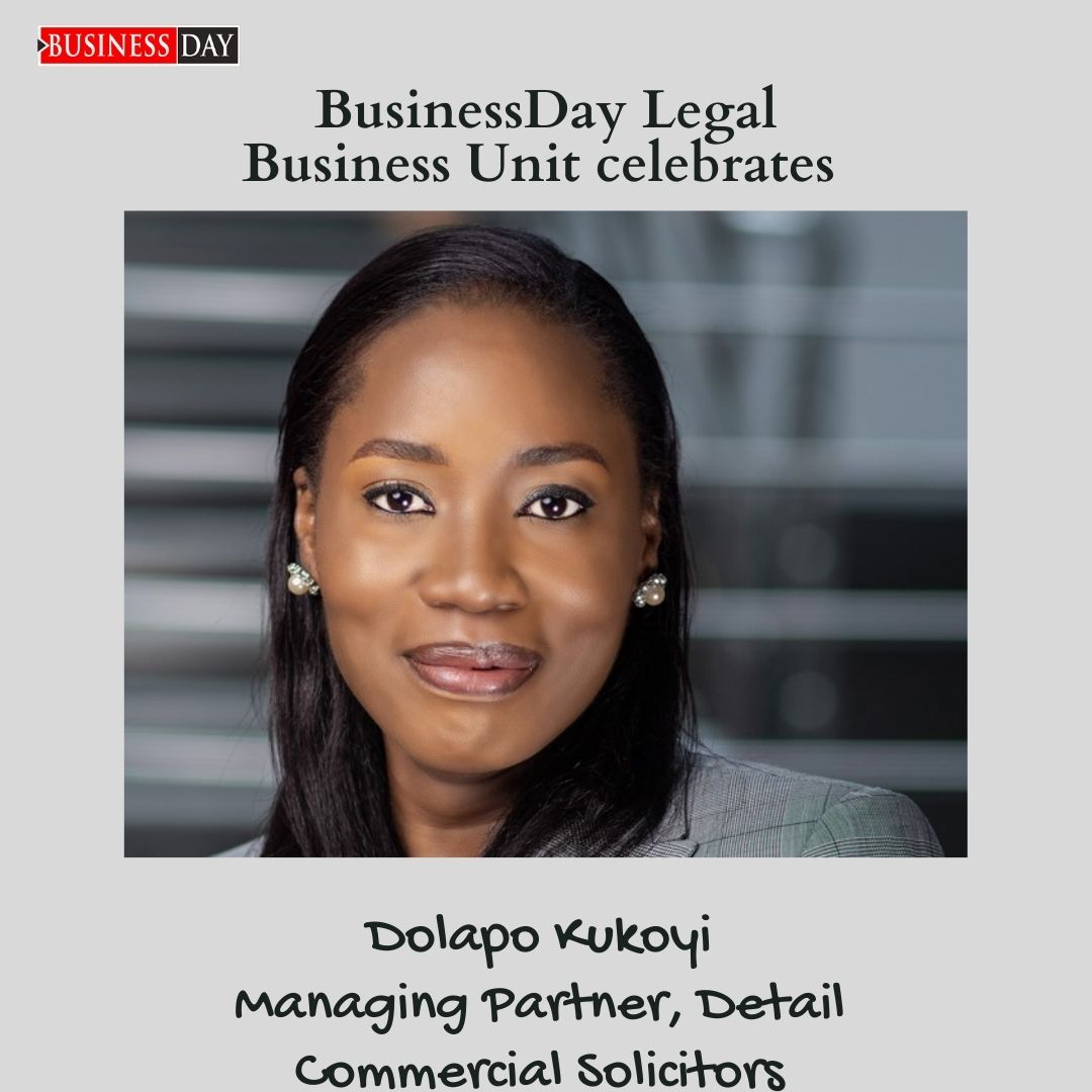 BDLegalBusiness's tweet photo. We celebrate Dolapo Kukoyi as an inspiring woman. 

She is the Managing Partner at Detail Solicitors and leads the firm’s Energy, Infrastructure &amp; Power Practice 

Here is to all women breaking barriers and paving the way for other women

Happy Women's Month https://t.co/WKRdrqt0cx