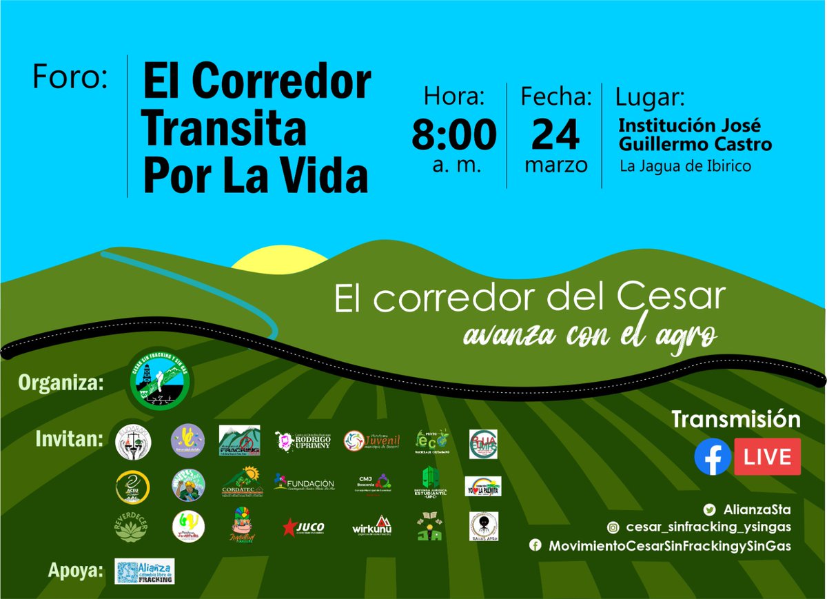 AlianzaSta's tweet photo. Cuál es el potencial del Cesar para ser despensa agrícola? Tenemos suelos pero deben ser restaurados y garantizarles el agua. Los campesinos necesitan tierras... #ElCorredorTransitaPorLaVida #SinFracking #SinYacimientosNoConvencionales https://t.co/fVHXpfMm6V