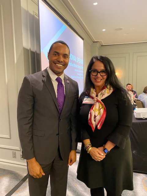 NYCHA's tweet photo. 🙏to @CLPHA for bringing @NYCHA &amp; housing agencies from across the nation to the Spring Mtg. Interim CEO, Lisa Bova-Hiatt introduced @RitchieTorres, Congressional keynote speaker at #CLPHA - proud former #NYCHA resident &amp; NY US representative from the Bronx. #publichousingmatters https://t.co/I3la69JvMA
