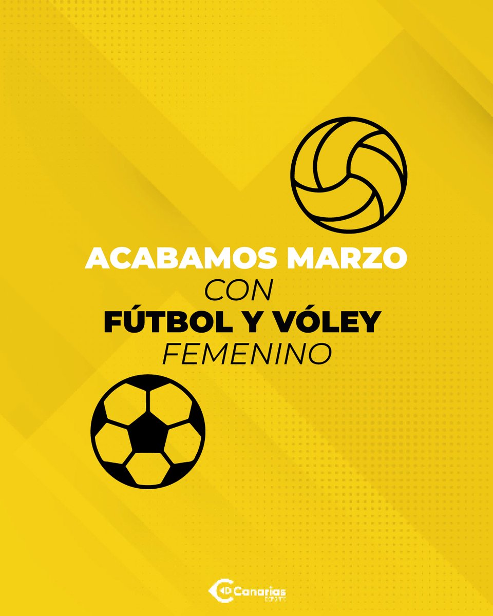 CanariasdEs's tweet photo. Este finde toca ¡¡deporte femenino!!💪🏼

Sábado 25 de marzo⬇️
•𝟭𝟱:𝟰𝟱> @Teldeportivo VS Rayo Majadahonda (Fútbol)
•𝟭𝟳:𝟬𝟬> @cvjavolimpico_  VS Vall D’ Hebrón (Vóley)
 Te esperamos en https://t.co/wRdGTJXYOH

#canariasd #deporte #deportefemenino #fútbol #vóley #ott #volkano https://t.co/3albjlPain