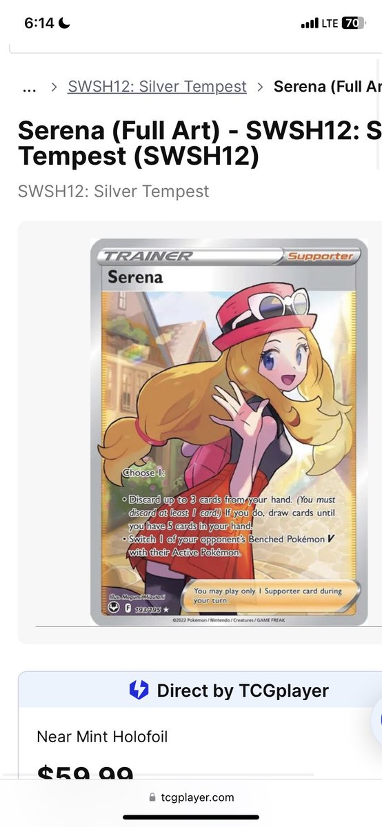 MandyLina123's tweet photo. @pray4goodpulls @TCGplayer I’m too cheap to buy this one 😂 https://t.co/ztAJhqy9EL