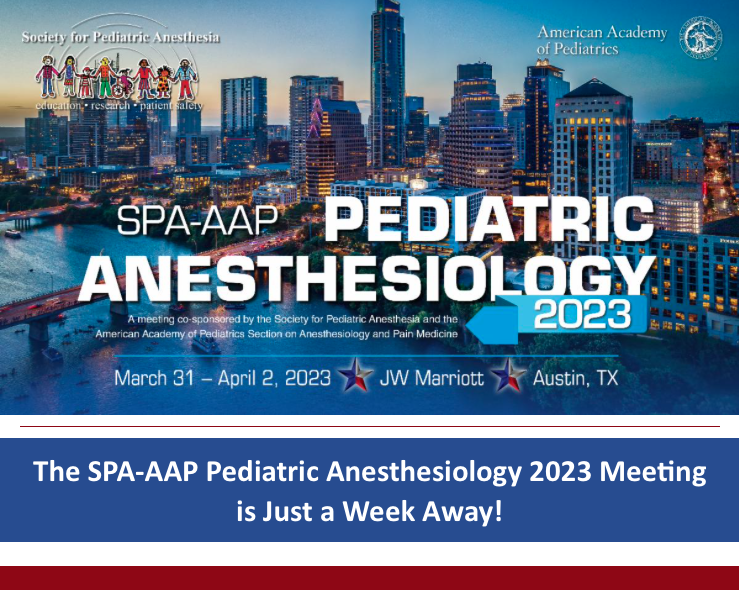 SPA (@PediAnesthesia) on Twitter photo 2023-03-23 13:15:12 The SPA-AAP Pediatric Anesthesiology meeting convenes in Austin, TX, the music capital of the world, March 31 - April 2. The time to register is running out. Register now: ow.ly/afLc50Nq4O8 #PedsAnes23 #PedAnes #anesthesiology #anesthesia The SPA-AAP Pediatric Anesthesiology meeting convenes in Austin, TX, the music capital of the world, March 31 - April 2. The time to register is running out. Register now: ow.ly/afLc50Nq4O8 #PedsAnes23 #PedAnes #anesthesiology #anesthesia