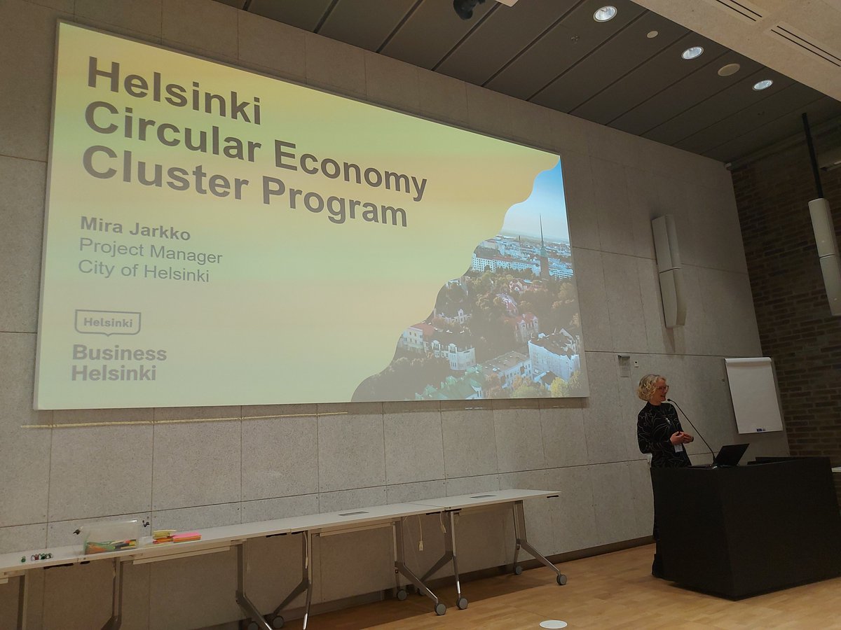 Helsinki's circular economy program was created to meet carbon neutrality. It brings business opportunities with #piloting, #testing  &amp; developing policilies together with authorities, luckily selling used construction material is no long illegal. <a href="/eurocities/">Eurocities</a> #EDF2023 #Helsinki
