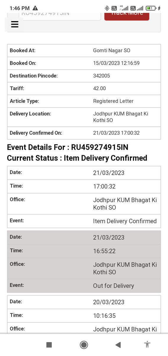 cisstudieslko's tweet photo. @indiapost 
 item deilvery not delivered to right person Mr Sunil Sharma +91 96483 61339 https://t.co/WWFR9NKyZT